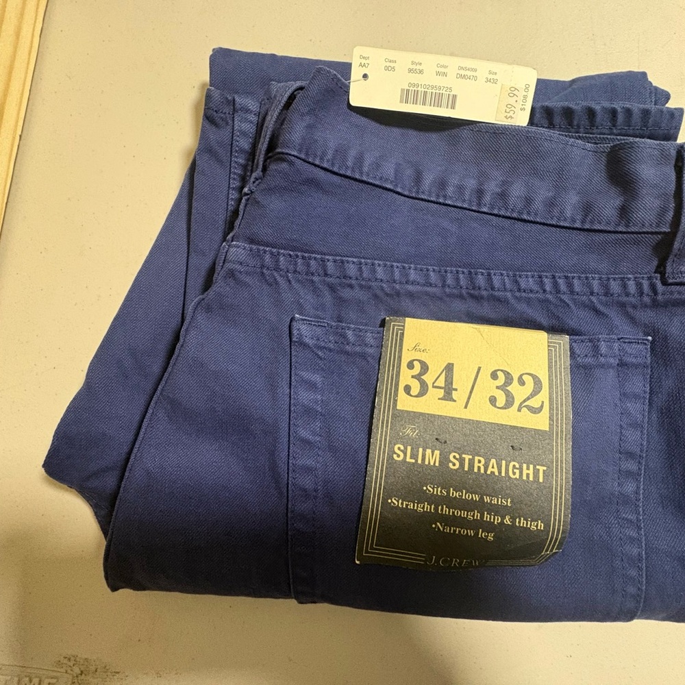 J. Crew Slim Straight Navy Pants